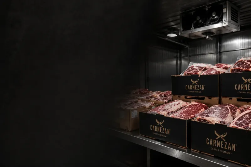 Cámara frigorífica con cajas de la marca Carnezan
