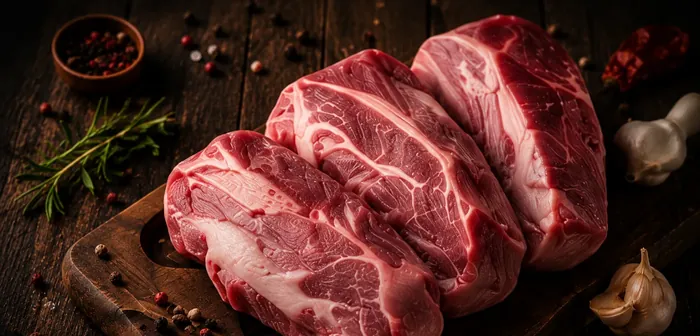 Cortes de cerdo sobre tabla, categoría de Carnezan