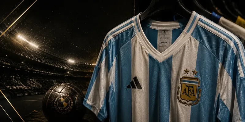 Camiseta de la selección argentina colgada en un vestuario, banner de la categoría Selecciones